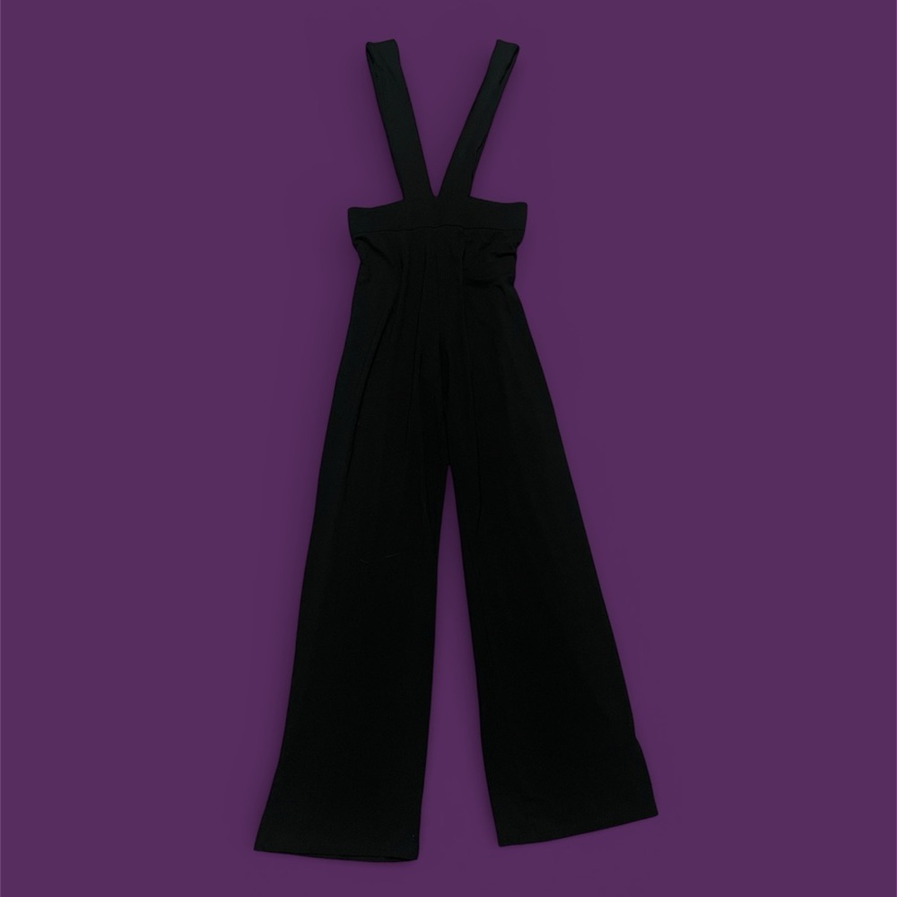 Better Be Black Wide-Leg Suspender Jumpsuit